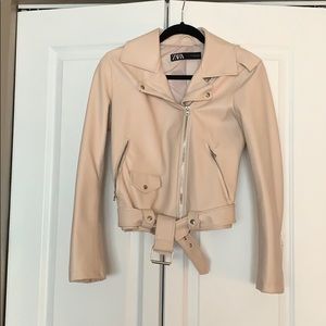 Blush Faux Leather Jacket